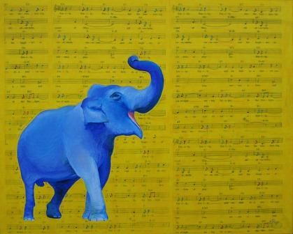 Happy Elephant Singing by Emily Page
